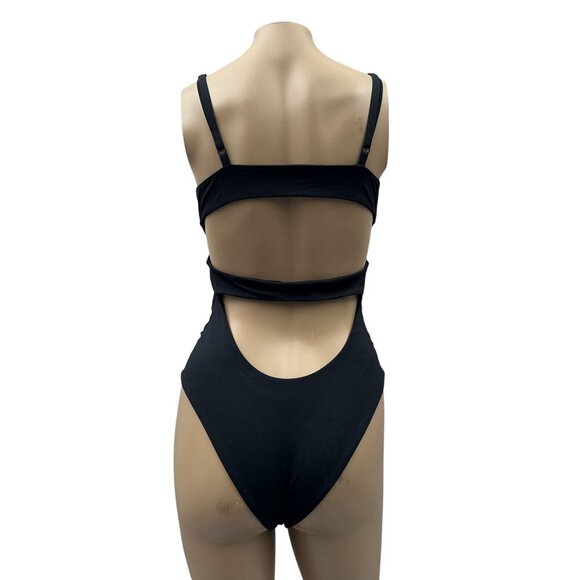 Tavik Swimwear Black One-Piece Swimsuit Scoop Neck Cutout Adjustable Straps M - Picture 2 of 10